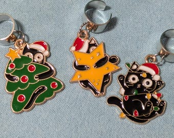 Christmas Cats Stethoscope Charm, Charm, Stethoscope, Nurse, Veterinary, Medicine, Gifts, Christmas, Christmas Cats, Christmas Tree, Star
