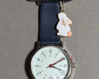 Fobhorloge, verpleegstershorloge, konijn, konijn, haas