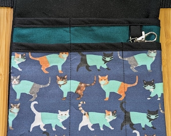 Medical Cats Nurse Hip Pouch Bag, Makeup Artist, Veterinary Pocket, Multi Use, Tool Belt, Pencil Organiser, Recycled, Kittens, Cute, Scrubs