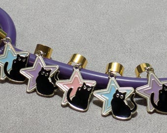 Cat Stethoscope Charm, Charm, Stethoscope, Nurse, Veterinary, Medicine, Gifts, Jewelry, Doctor, Vet, Cat, Star, Black Cat, Superstar