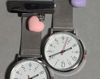 Pastel Heart Fob Watch, Nurses Watch, Heart, Nurse Gift