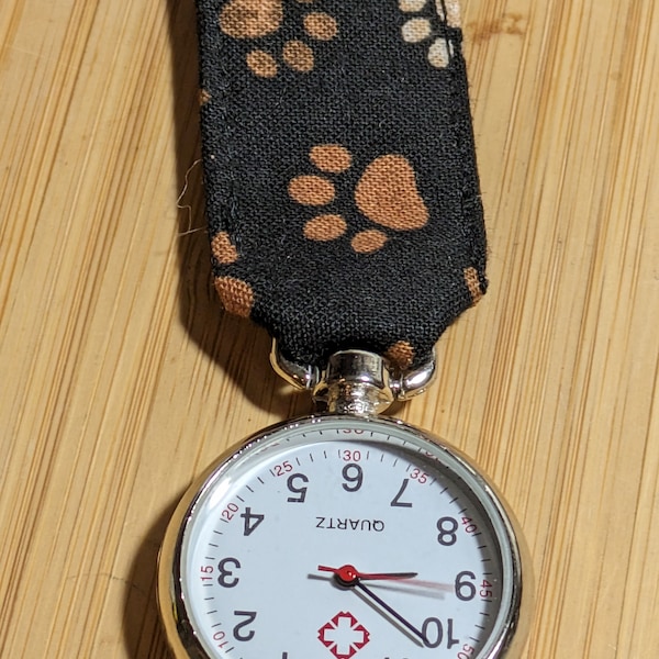 Paw Prints Nurse Fob Watch, Scrub Watch, Veterinary, Medical Gift, Vets, Dog, Cat