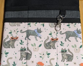 Glasses Cats Nurse Hip Pouch Bag, Makeup Artist Bag, Veterinary Pocket, Multi Use Bag, Tool Belt, Organiser Pouch, Pencil Pouch, Cats in Hat