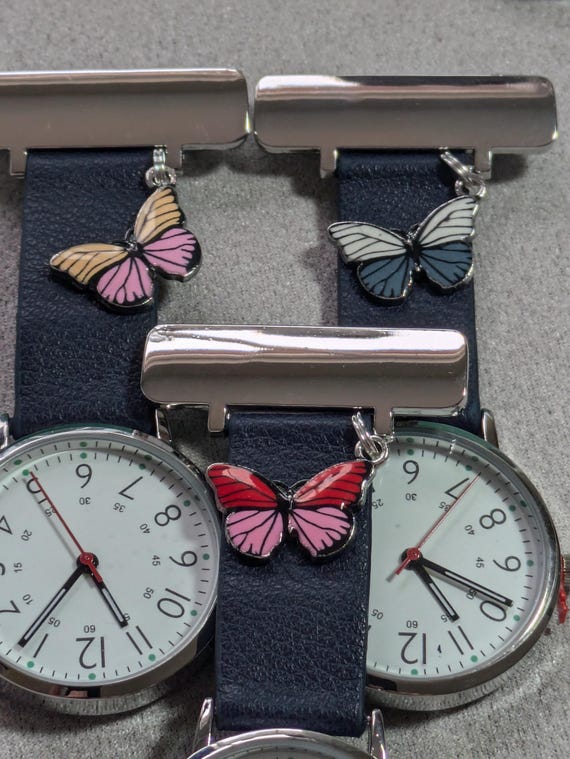 Orologio da taschino, orologio da infermiere, farfalla, falena