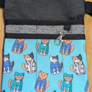 Medical Cats Nurse Hip Pouch Bag, Makeup Artist, Veterinary Pocket, Multi Use, Tool Belt, Pencil Organiser, Recycled, Kittens, Cute, Scrubs