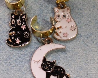 Mystical Cats Stethoscope Charm, Charm, Stethoscope, Nurse, Veterinary, Medicine, Gifts, Jewelry, Doctor, Gothic Charm, Mystical, Stars