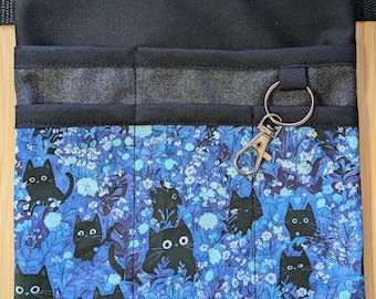 Cat Nurse Hip Pouch Bag, Makeup Artist Bag, Veterinary Pocket, Multi Use Bag, Tool Belt, Organiser Pouch, Pencil Pouch, Black Cats, Black