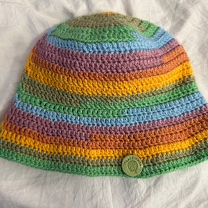 Crochet Mustard Egg Bucket Hat Handmade Knitwear Accessory