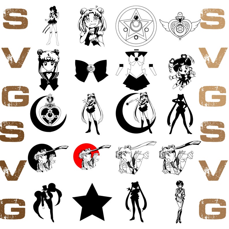 Download Clip Art Sailor Uranus Sailor Mercury Sailor Moon Svg Art Collectibles