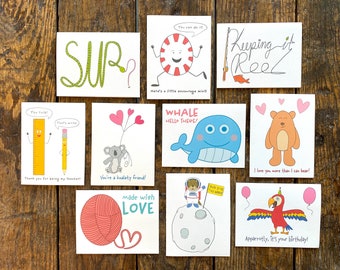 Mix & Match Card Bundel/ Pack van 3/ Handgemaakte wenskaarten/ kaarten + enveloppen