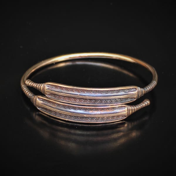 Vintage Celtic Viking style bronze bangle bracelet by SSA Brons Sweden Scandinavian