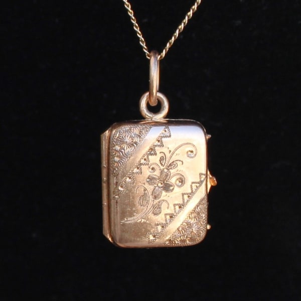 Edwardian Gold Filled / Gold Double Photo Locket Pendant