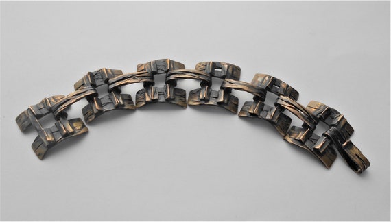 1970s Karl Laine large modernist bronze bracelet … - image 6