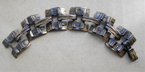 1970s Karl Laine large modernist bronze bracelet … - image 3