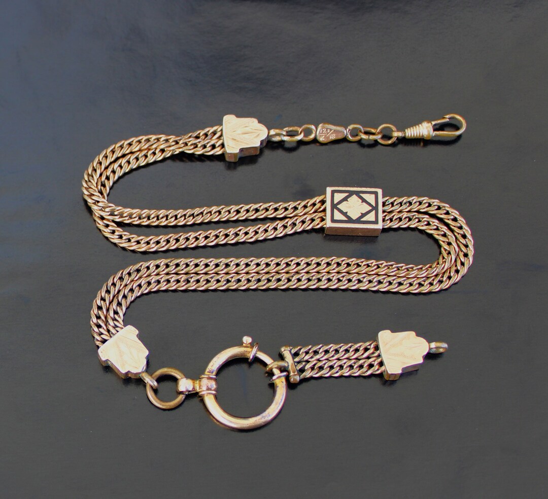 Edwardian Pocket Watch Chain Chatelaine Pocket Watch Gold Filled Pocket