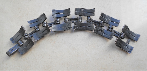 1970s Karl Laine large modernist bronze bracelet … - image 4