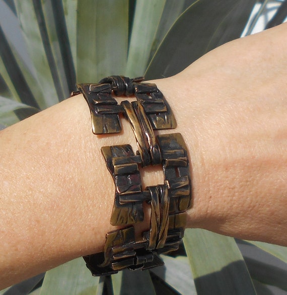 1970s Karl Laine large modernist bronze bracelet … - image 2