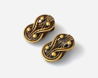 Kalevala Koru Celtic bronze clip on earrings Finland
