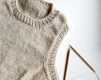 Knitting pattern (Eng/Esp) | Trevi Vest | Beginner | Knitting Pattern - Knit Vest, Patrón de chaleco