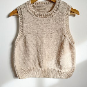 Knitting pattern Eng/Esp Trevi Vest Beginner Knitting Pattern Knit Vest, Patrón de chaleco image 3