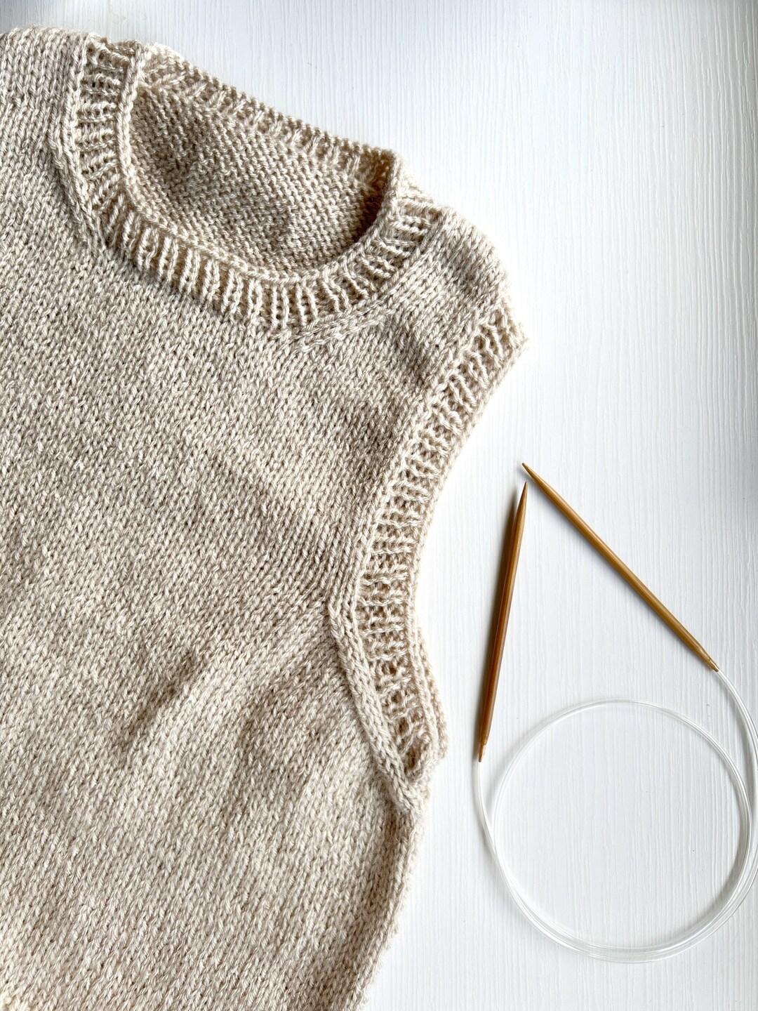 トップス eaphi U NECK LEAF PATTERN KNIT VEST Eaphi U NECK LEAF PATTERN KNIT VEST
