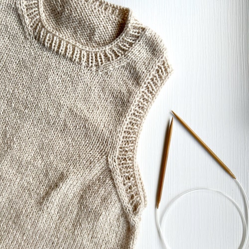 Knitting Pattern eng/esp Trevi Vest Beginner Knitting - Etsy