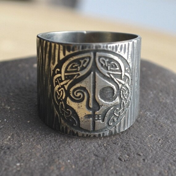 316L Stainless Steel Nordic Mythical Goddess Hel Ring Vintage  Jewelry Gift Gothic Ring