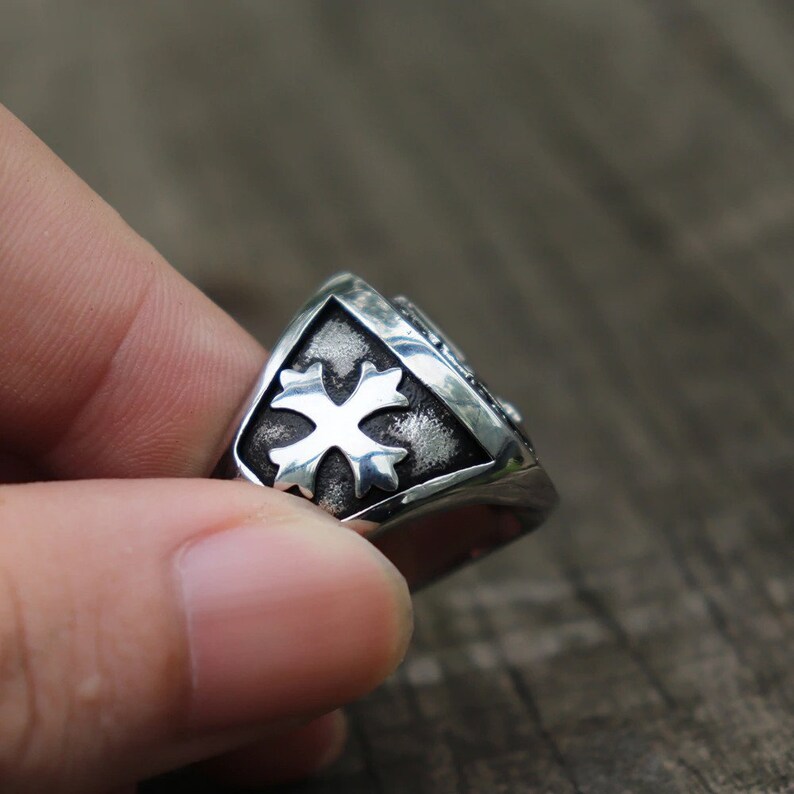 Biker Ring Save and Protect Archangel Biker Rings Mens Knigts Etsy