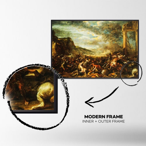 Salvator Rosa - shops A Cavalry Battle 1652 - %100 Oil Painting - Renaissance Canvas Wall Art - Hand Painted Wall Art