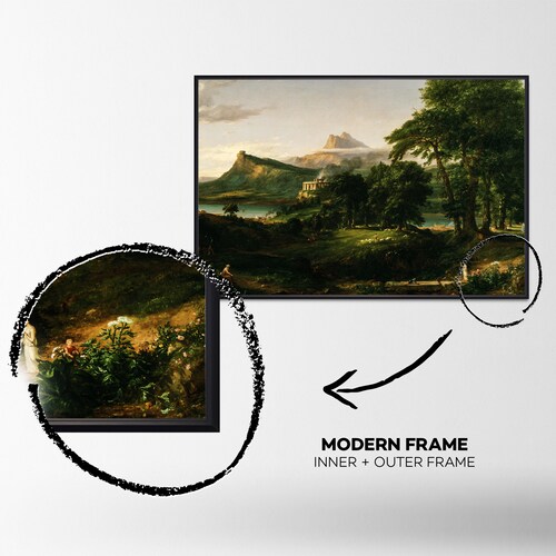 Thomas Cole - The shops Course of Empire The Arcadian or Pastoral State 1836 - %100 Oil Painting - Renaissance Canvas Wall Art - Hand Painted