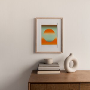 Digital print, digital art, print ,printable, modern art, gradient, wall art, sunset, landscape, green, orange, minimal , minimalism