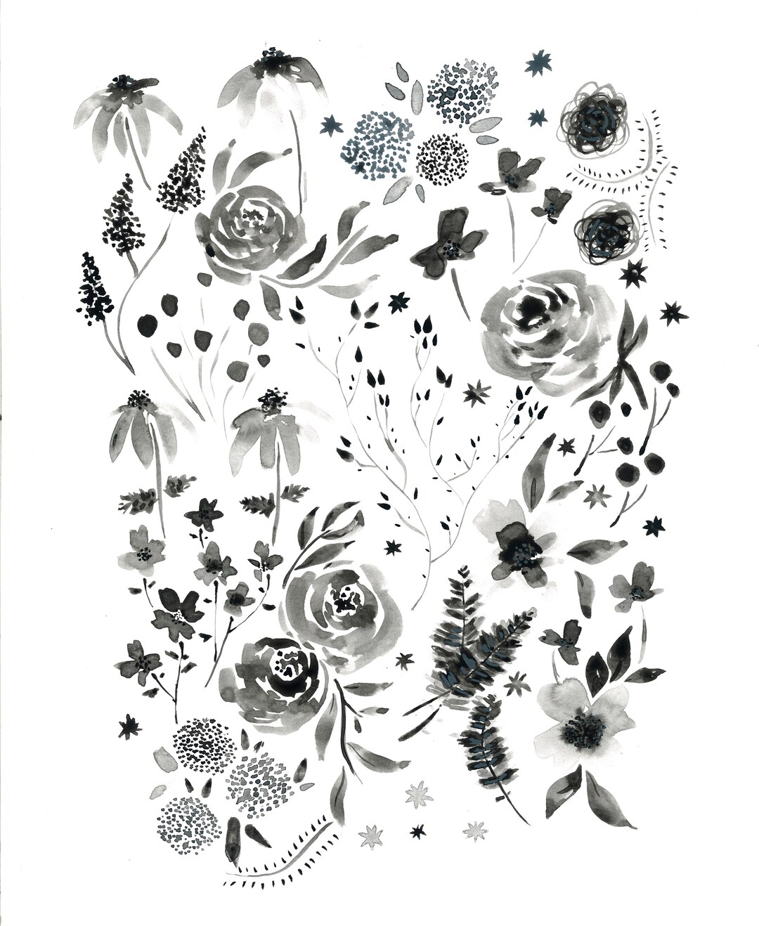 Flower Wall Art Printable Printable Art Wall Decor Boho Etsy