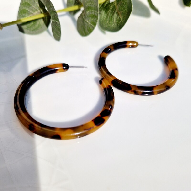 Liberty Star Resin Hoop Earrings main image 1