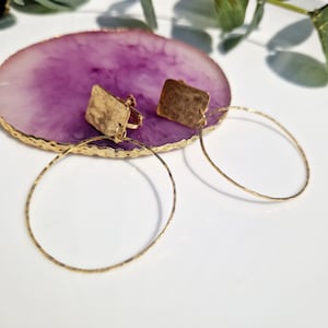 Gold Hoop Clip On Earrings For Women Non Piercing Earrings Minimalist Jewelry Brass Clip On Circle  Without Piercing No Ear Hole Earrings UK