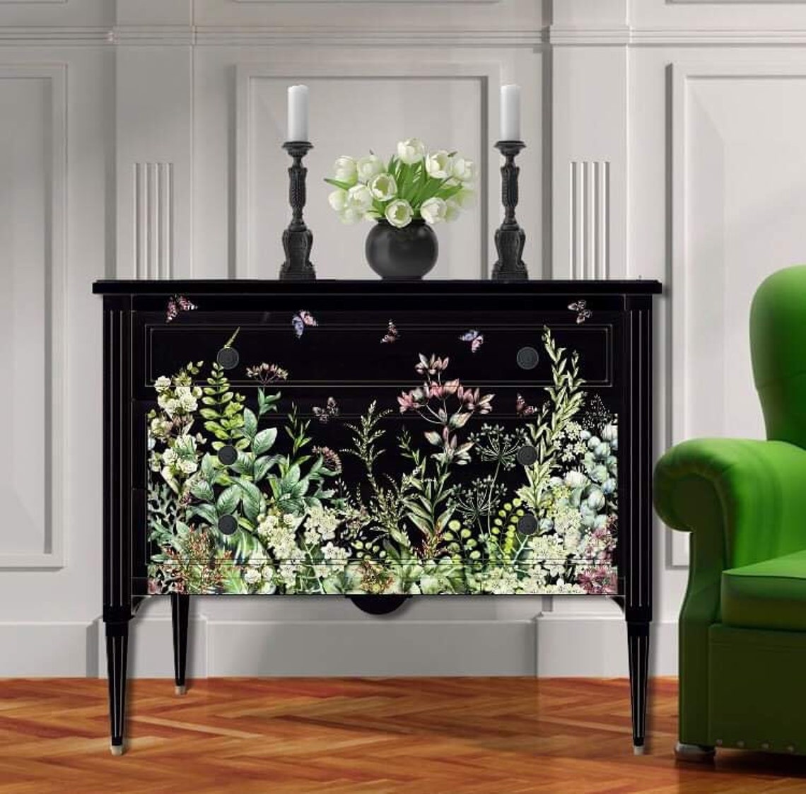 Botanical Image Transfer Rub on Transfer for Furniture by Etsy