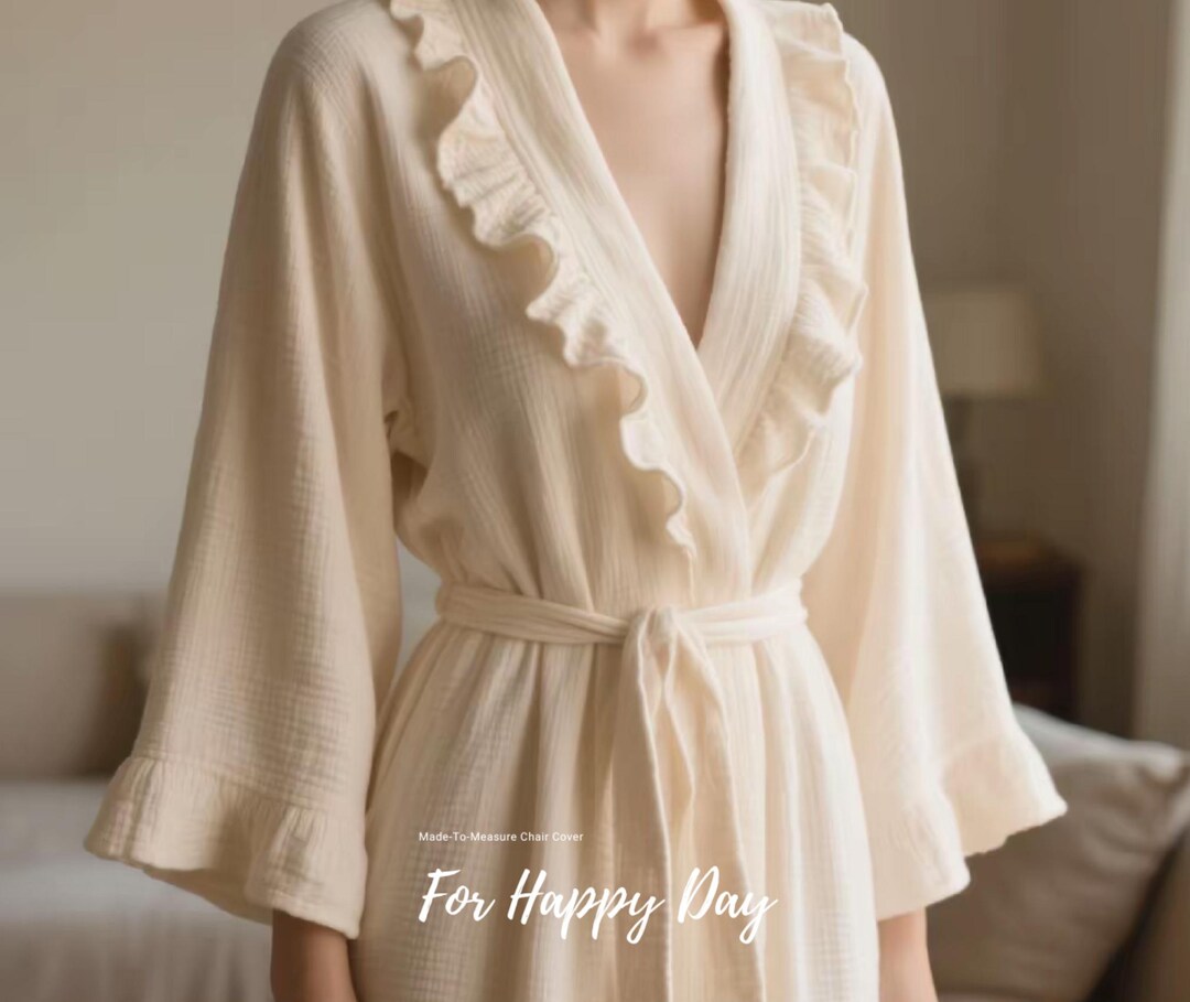 Ruffle Cotton Bridesmaid Robe, Personalized Bachelorette Gift - Etsy