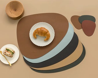 PU Leather placemats - Bowl coasters - Mouse pads - Table settings - Kitchenware - Dinner settings - Oval placemats