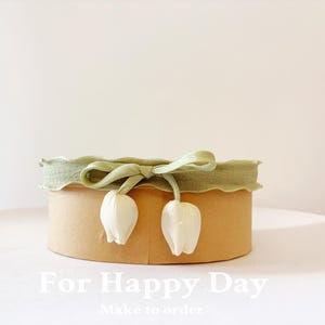 Caja de cartón con tapa - Caja de regalo de lujo - Caja de embalaje ovalada - Caja de regalo de papel de cartón con flor - Caja de regalo vacía - Caja de almacenamiento