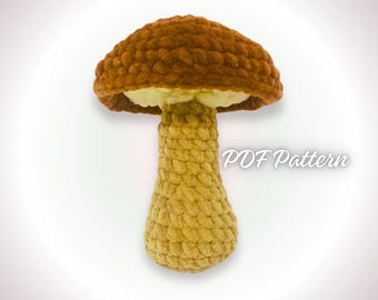Plush Mushroom Crochet Pattern – Soft Amigurumi Toy for Cozy Woodland Decor