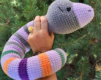Snake Crochet Pattern PDF – Amigurumi Emotional Support Snake – Posable Plush Toy – Beginner Friendly