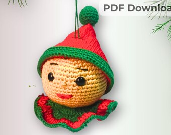 Crochet Elf  Christmas Decor Pattern: Hanging Tree Ornament and Toy (PDF Pattern)