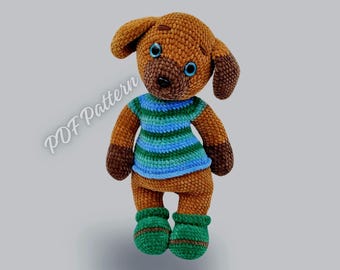 Patrón de amigurumi de cachorro a crochet en PDF – Patrón de perro a crochet adorable, proyecto fácil para principiantes