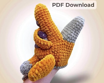 Crochet Giraffe Hand Puppet Pattern PDF – Plush Yarn Storytelling Puppet for Kids Theater Play – Easy