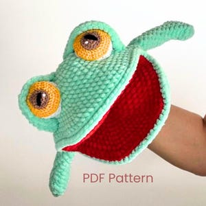 Frog Hand Puppet Crochet Pattern PDF – Amigurumi Plush Puppet – Beginner Friendly