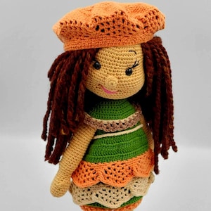 Patrón de muñeca de ganchillo - Niña amigurumi boho con rastas / Descarga instantánea en PDF