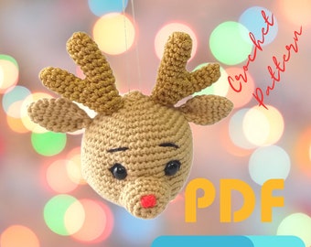 Modèle au crochet de Noël pour enfants pdf, décoration de renne de Noël