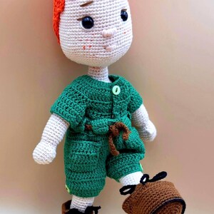 Charming doll crochet pdf pattern/amigurumi boy crochet recipe/soft toy for girls/new friend for son/adorable toy pattern/art  doll tutorial/digital green doll outfit pattern/pdf download instruction/digital products/Crochet Cute Doll, Cute Doll Boy