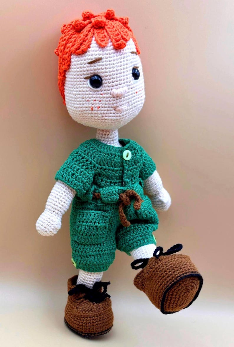 Charming doll crochet pdf pattern/amigurumi boy crochet recipe/soft toy for girls/new friend for son/adorable toy pattern/art  doll tutorial/digital green doll outfit pattern/pdf download instruction/digital products/Crochet Cute Doll, Cute Doll Boy