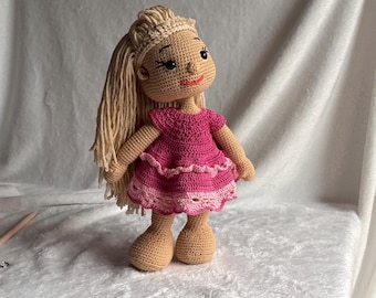 Lace Doll Dress Crochet Pattern PDF – 13 Inch Doll Clothes – Elegant Outfit Tutorial