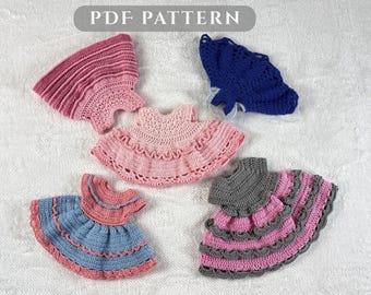 Crochet Doll Dress Patterns Set | Clothes for 13-Inch Amigurumi Doll | PDF 5 Outfit Bundle – Easy Crochet Doll Clothes